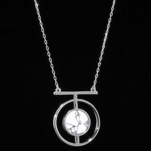 White Howlite Stone pendant necklace